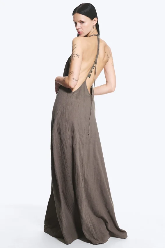 Cowl Neck A-Line Dress – Dark Mole Cowl Neck A-Line Dress – Dark Mole