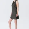 Cowl-Neck Jacquard Halter Mini Dress – Dark Grey Cowl-Neck Jacquard Halter Mini Dress – Dark Grey