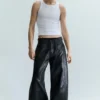 Cracked Loose Fit Barrel Leg Jeans – Black Cracked Loose Fit Barrel Leg Jeans – Black