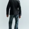 Cracked Single-Breasted Blazer – Black Cracked Single-Breasted Blazer – Black