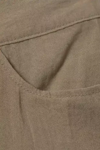 Crinkle Low Waist Loose Fit Trousers – Beige