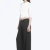 Crinkle Low Waist Loose Fit Trousers – Dark Grey