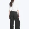 Crinkle Low Waist Loose Fit Trousers – Dark Grey