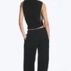 Crinkled Cotton Trousers – Black Crinkled Cotton Trousers – Black