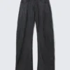 Crinkled Low Rise Cocoon Trousers – Dark Blue Crinkled Low Rise Cocoon Trousers – Dark Blue
