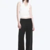 Crinkled Low-Rise Wide-Leg Trousers – Black Crinkled Low-Rise Wide-Leg Trousers – Black