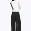 Crinkled Low-Rise Wide-Leg Trousers – Black Crinkled Low-Rise Wide-Leg Trousers – Black