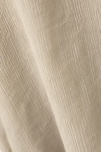 Crinkled Low-Rise Wide-Leg Trousers – Light Beige