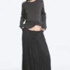 Crinkled Maxi Skirt – Dark Grey Crinkled Maxi Skirt – Dark Grey