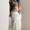 Crinkled Maxi Skirt – Dusty White Crinkled Maxi Skirt – Dusty White