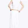 Crinkled Maxi Skirt – Dusty White Crinkled Maxi Skirt – Dusty White