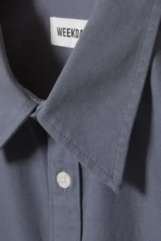 Crisp Cotton Short Sleeve Shirt – Dusty Blue