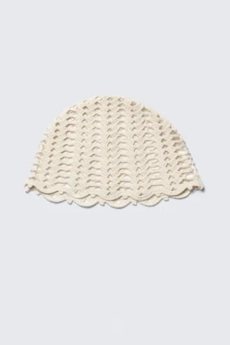 Crochet Cotton Skull Cap – Light Beige