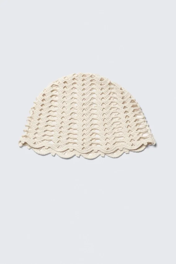 Crochet Cotton Skull Cap – Light Beige Crochet Cotton Skull Cap – Light Beige