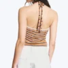 Crochet Halterneck Top – Striped Orange Crochet Halterneck Top – Striped Orange