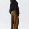Cropped Asymmetric Zip Hoodie – Black