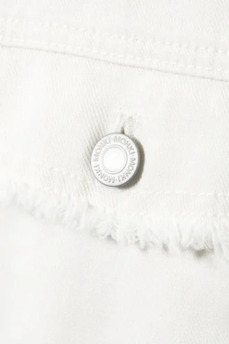 Cropped Boxy Twill Jacket – White