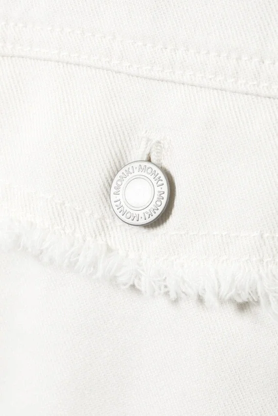 Cropped Boxy Twill Jacket – White Cropped Boxy Twill Jacket – White