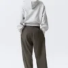 Cropped Boxy Zip Hoodie – Grey Melange