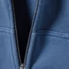 Cropped Boxy Zip Hoodie – Washed Blue
