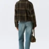 Cropped Boxy Zip Jacket – Dark Brown Check Cropped Boxy Zip Jacket – Dark Brown Check