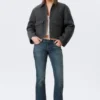 Cropped Boxy Zip Jacket – Dark Grey Melange Cropped Boxy Zip Jacket – Dark Grey Melange