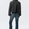 Cropped Boxy Zip Jacket – Dark Grey Melange Cropped Boxy Zip Jacket – Dark Grey Melange