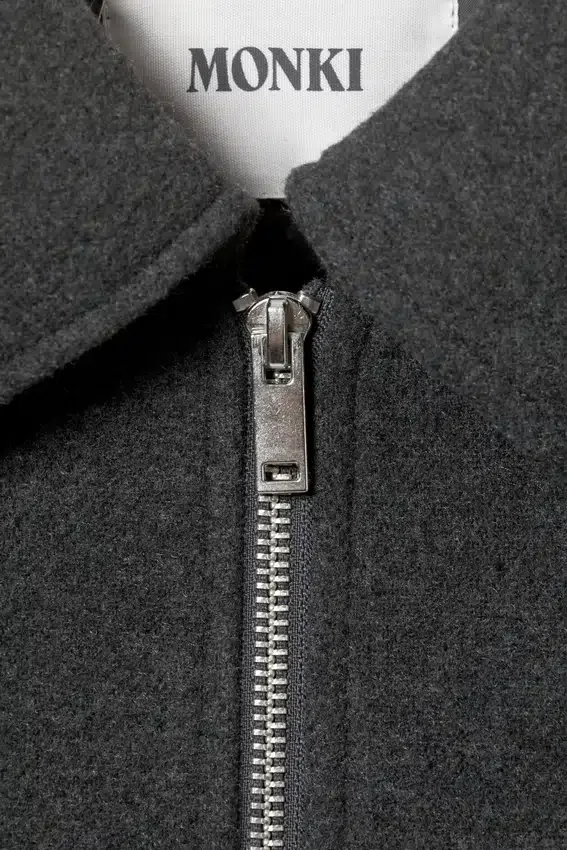 Cropped Boxy Zip Jacket – Dark Grey Melange Cropped Boxy Zip Jacket – Dark Grey Melange