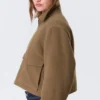 Cropped Boxy Zip Jacket – Soft Brown Cropped Boxy Zip Jacket – Soft Brown