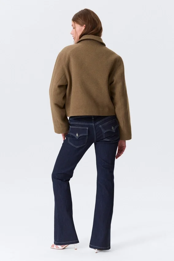 Cropped Boxy Zip Jacket – Soft Brown Cropped Boxy Zip Jacket – Soft Brown