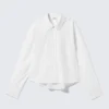 Cropped Cotton Poplin Shirt – White Cropped Cotton Poplin Shirt – White
