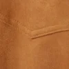 Cropped Faux Suede Western Shirt – Brown