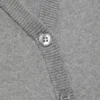 Cropped Knitted V-Neck Cardigan – Grey Melange Cropped Knitted V-Neck Cardigan – Grey Melange