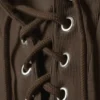 Cropped Lace-Up Hoodie – Dark Brown