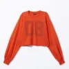 Cropped Long-Sleeved T-Shirt – Bright Orange – 08 Cropped Long-Sleeved T-Shirt – Bright Orange – 08