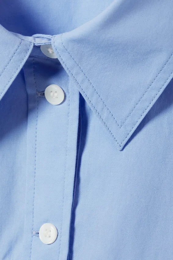 Cropped Loose Cargo Shirt – Light Blue Cropped Loose Cargo Shirt – Light Blue