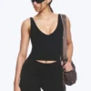 Cropped Plunge Sports Top – Black Cropped Plunge Sports Top – Black