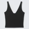 Cropped Plunge Sports Top – Black Cropped Plunge Sports Top – Black