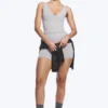 Cropped Plunge Sports Top – Grey