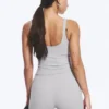 Cropped Plunge Sports Top – Grey