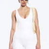 Cropped Plunge Sports Top – White Cropped Plunge Sports Top – White
