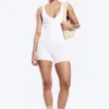 Cropped Plunge Sports Top – White Cropped Plunge Sports Top – White