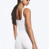 Cropped Plunge Sports Top – White Cropped Plunge Sports Top – White