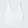 Cropped Plunge Sports Top – White Cropped Plunge Sports Top – White