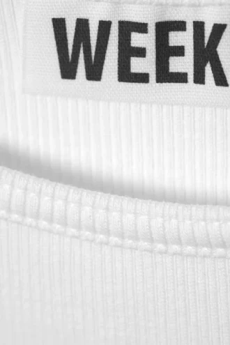 Cropped Ribbed Cotton Tank – White