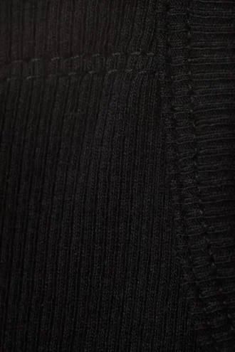 Cropped Ribbed Tank Top – Black