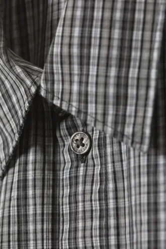 Cropped Short Sleeve Shirt – Black & White Check Cropped Short Sleeve Shirt – Black & White Check