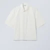 Cropped Short Sleeve Shirt – White Cropped Short Sleeve Shirt – White