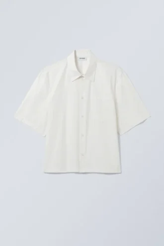 Cropped Short Sleeve Shirt – White