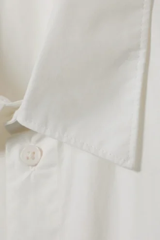 Cropped Short Sleeve Shirt – White